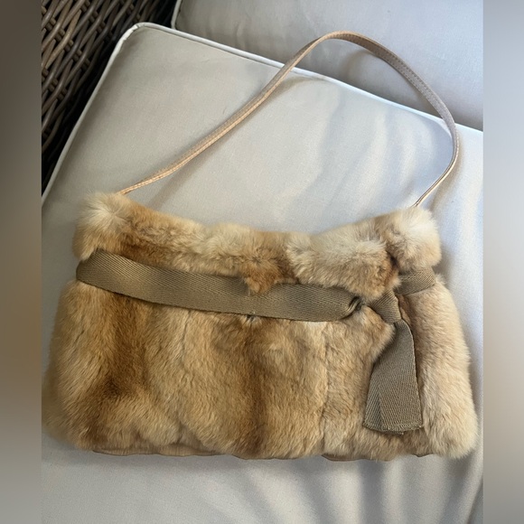 Prada Cream Mink Fur Shoulder Bag - Picture 10 of 11
